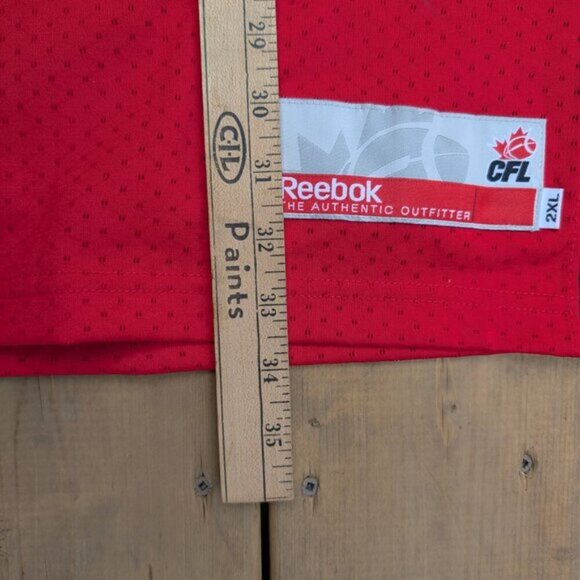 Reebok Red Calgary Stampeders Tate No. 4 CFL Football Jersey Size 2XL - Picture 8 of 9